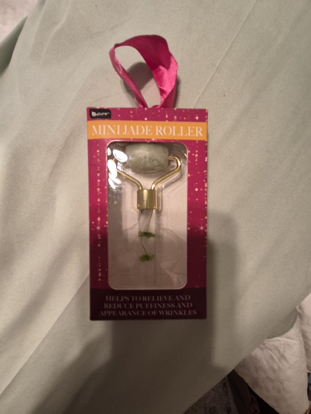 Source Unknown Green & Gold Mini Jade Roller Facial Massager